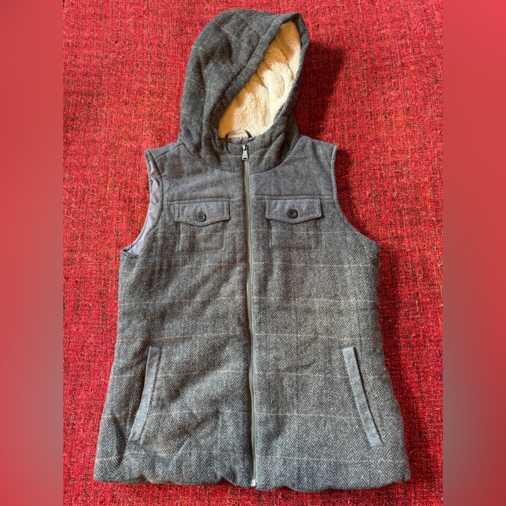 Cozy Tweed & Fleece Bomber Vest